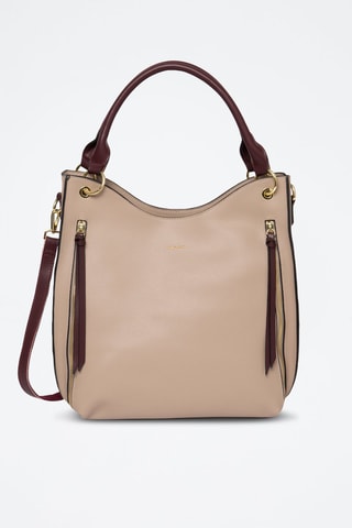 Sac porté épaule en cuir Nicole - Taupe