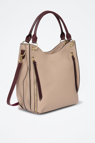 Sac porté épaule en cuir Nicole - Taupe