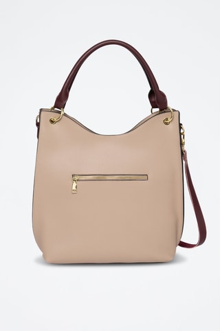 Sac porté épaule en cuir Nicole - Taupe
