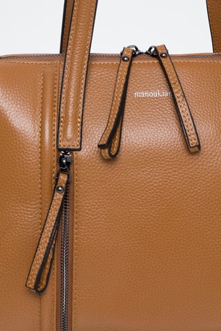 Sac à main en croûte de cuir Sybille - Camel