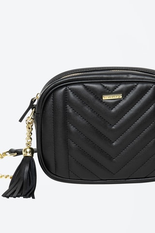 Sac bandoulière en croûte de cuir Arion - Noir