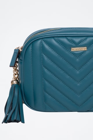 Sac bandoulière en croûte de cuir Arion - Bleu