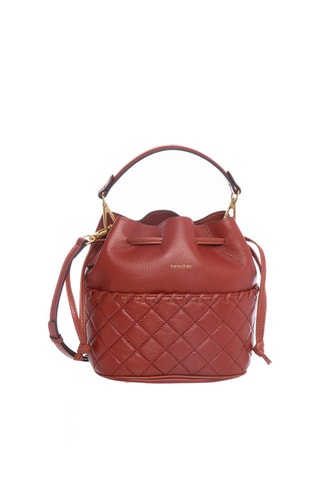 Sac seau en croûte de cuir Virgin - Marron