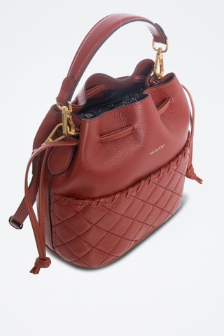 Sac seau en croûte de cuir Virgin - Marron