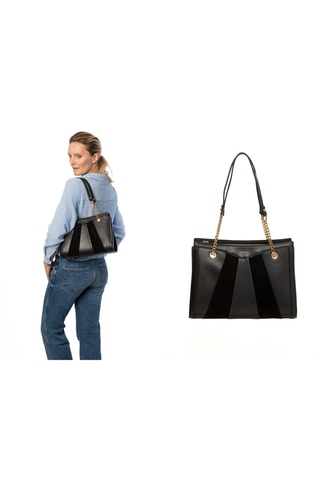 Sac porté épaule en cuir Ornella C - Noir