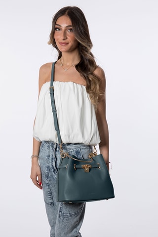 Sac à main en cuir Vahina - Bleu