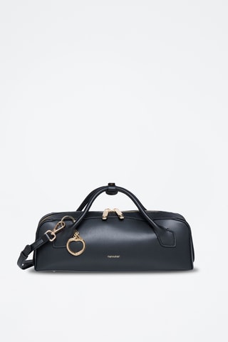 Sac à main en croûte de cuir Nava - Noir