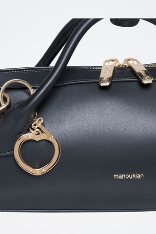 Sac à main en croûte de cuir Nava - Noir