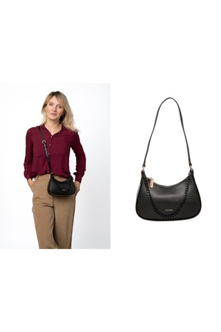 Sac bandoulière en cuir Aras - Noir