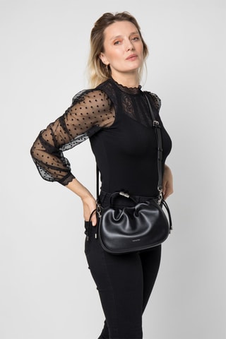 Sac bandoulière en cuir Solina - Noir