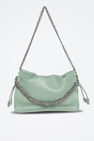 Sac porté épaule en croûte de cuir Malia - Vert clair