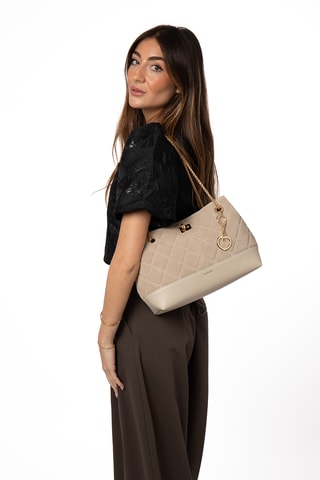 Sac à main en cuir Faulia - Beige