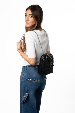 Sac à dos en cuir Swiny - Noir