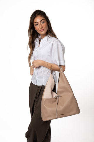 Sac à main en cuir Moha - Taupe