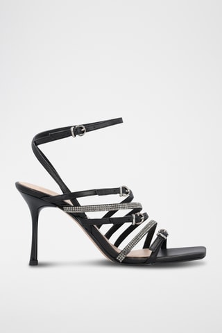 Sandalias de piel de tacón - Negro