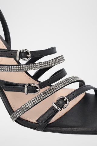 Sandalias de piel de tacón - Negro