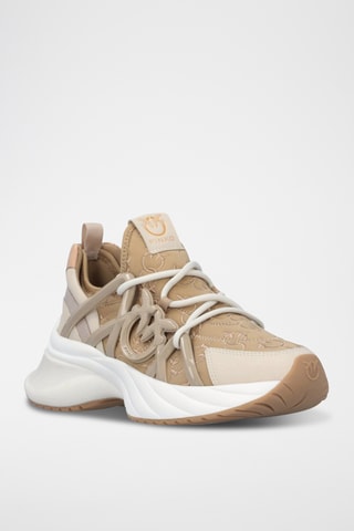 Zapatillas de piel de cuña - Rosa