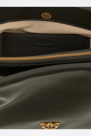 Bandolera de piel Triplet Vitello Morbido - Antracita