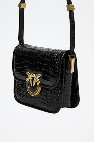 Bolso de piel Love Box Mini - Negro