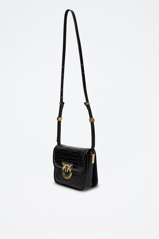 Bolso de piel Love Box Mini - Negro