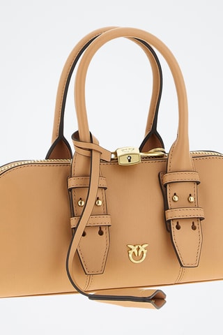 Bolso de piel Escape Baguette Small - Beige oscuro