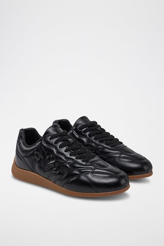 Zapatillas de piel Reby 02 - Negro - Marrón y negro