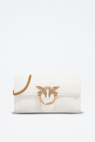 Bandolera de piel - Blanco y dorado