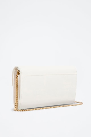 Bandolera de piel - Blanco y dorado