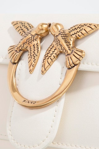 Bandolera de piel - Blanco y dorado