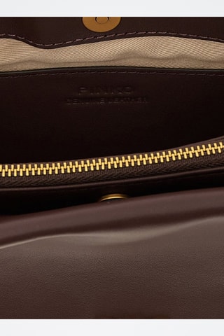 Bandolera de piel Triplet Vitello Morbido Mini - Burdeos