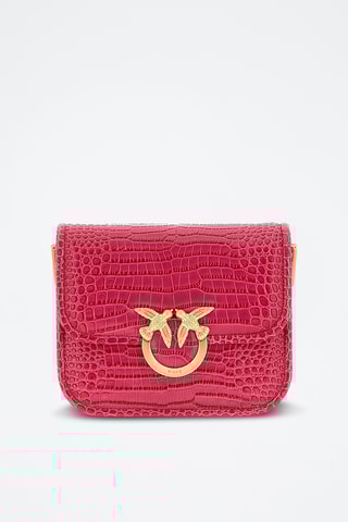 Bolso de piel Love Box Mini - Fucsia
