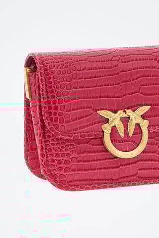 Bolso de piel Love Box Mini - Fucsia