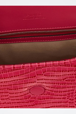 Bolso de piel Love Box Mini - Fucsia