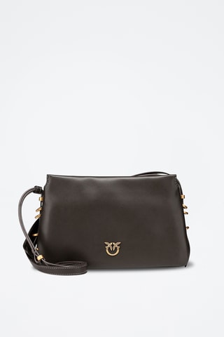 Bandolera de piel Triplet Vitello Morbido Mini - Gris oscuro