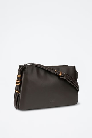 Bandolera de piel Triplet Vitello Morbido Mini - Gris oscuro