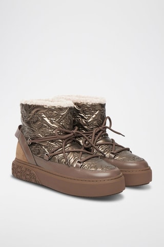 Botines forrados Yoko - Marrón - Marrón y blanco