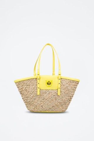Bolso shopper de piel Love Summer - Amarillo