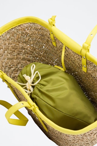 Bolso shopper de piel Love Summer - Amarillo