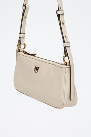 Bolso de piel Half Moon Bgauette Mini - Blanco