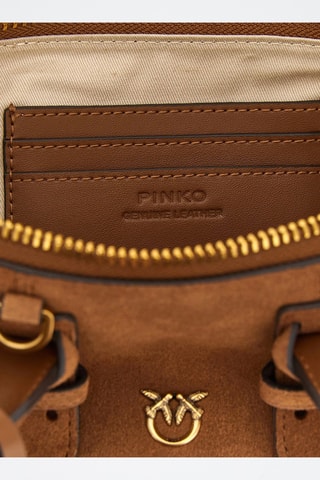 Bolso bowling de piel - Marrón