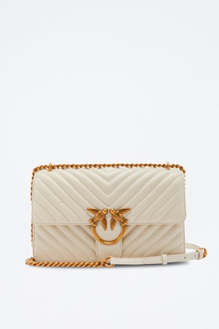 Bandolera de piel caprina napa Love One Classic - Crudo - Blanco