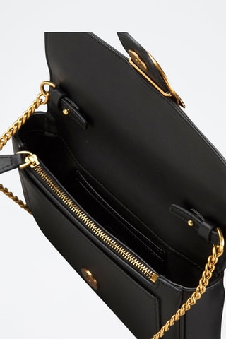 Bandolera de piel Love One - Negro