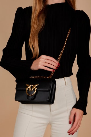 Bandolera de piel Love One Mini - Negro - Negro