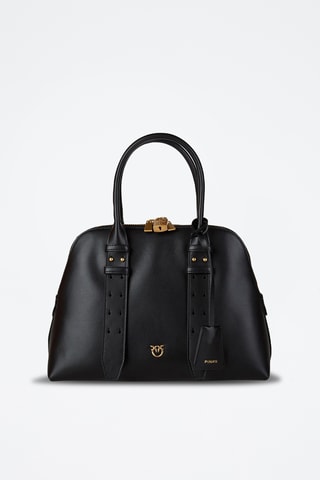 Bolso bowling de piel - Negro