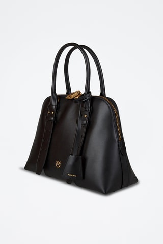 Bolso bowling de piel - Negro