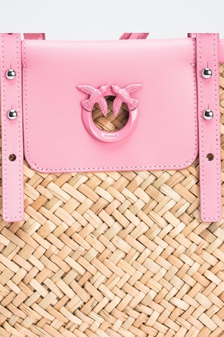 Bolso shopper de piel Love Summer - Rosa