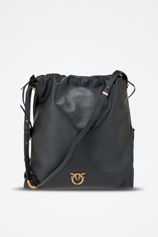 Bandolera de piel Slouchy Extra - Negro