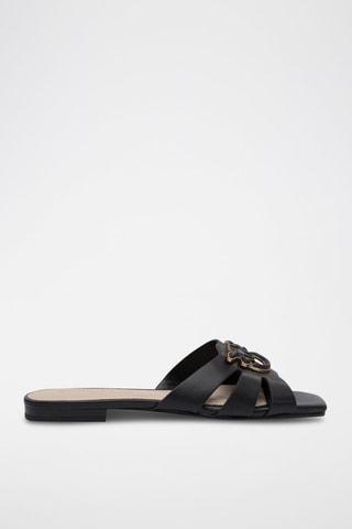 Sandalias de piel Marli - Negro - Negro y dorado
