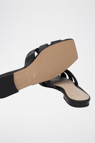 Sandalias de piel Marli - Negro - Negro y dorado