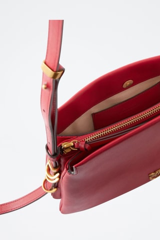 Bandolera de piel Triplet Vitello Morbido Mini - Rojo